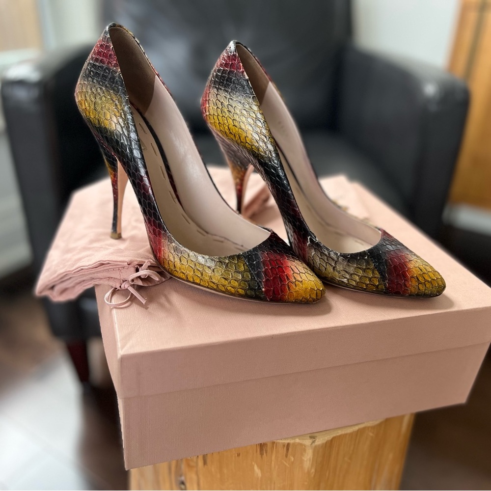 Miu miu crocodile “rainbow” pumps